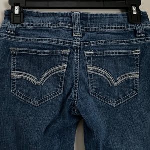No Boundaries Bootcut Jeans Blue w/ White Stitching Size 1